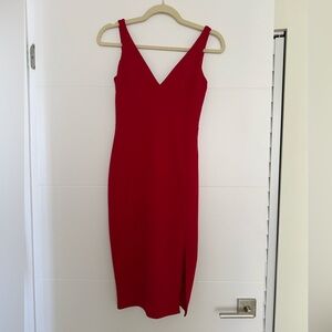 Lulu's Vibrant Red Midi Dress